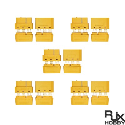 RJX 5pairs Amass XT60 (2+4) Male Female Plug Connector with Signal Pin and Sheath 