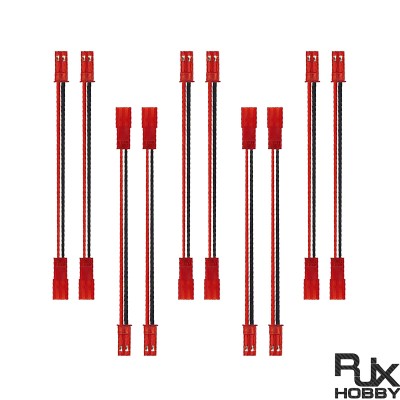 RJX 10pcs 10cm 20AWG 2Pin JST Male to Female Connector Extension Cable Wire