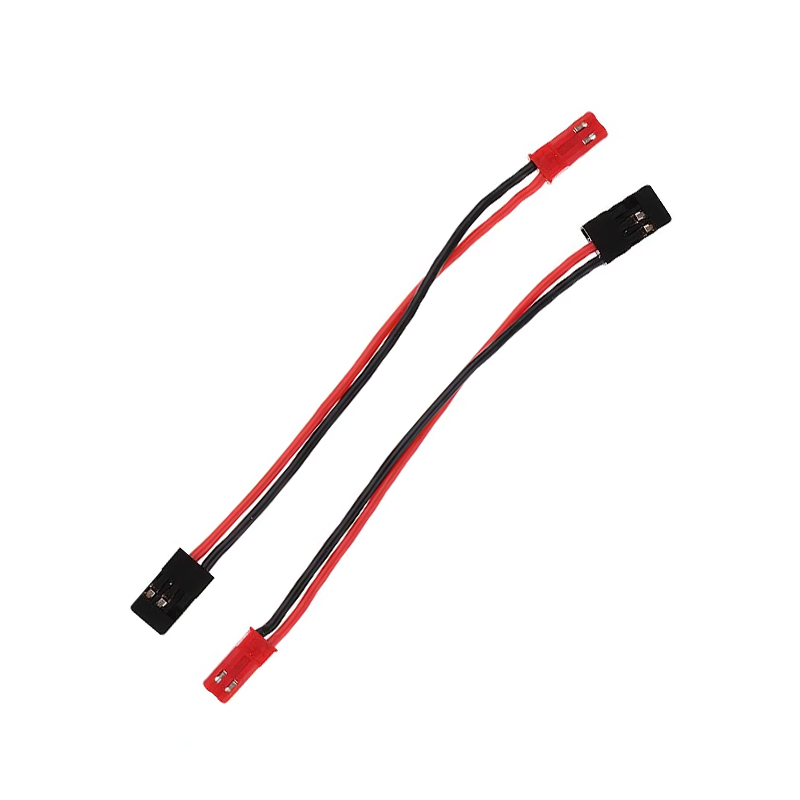 RJX 10pcs 10cm 20AWG JR Male Servo to JST Male Plug Receiver Connector Adapter Cable 