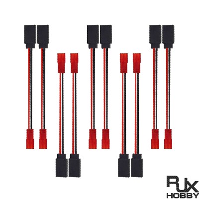RJX 10pcs 10cm 20AWG JR Female Servo to JST Female Plug Receiver Connector Adapter Cable 