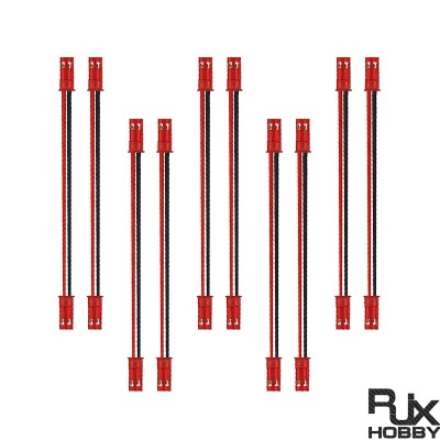RJX 10pcs 10cm 20AWG 2Pin JST Male to Male Connector Extension Cable Wire