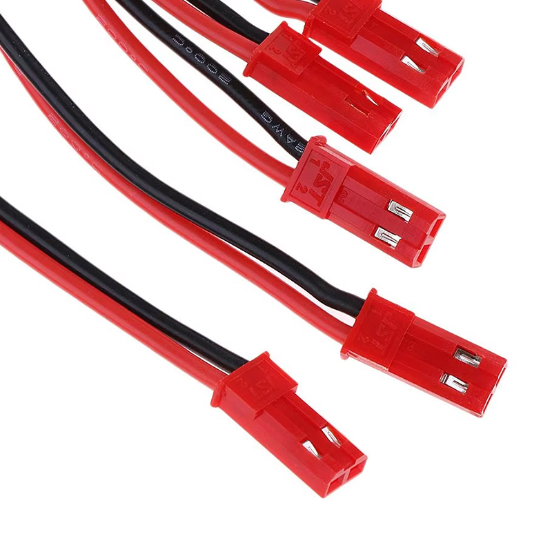RJX 10pcs 10cm 20AWG 2Pin JST Male to Male Connector Extension Cable Wire