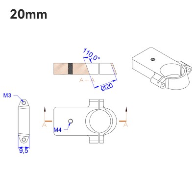 RJX 1 PCS 20mm 25mm 30mm  Mount fixed seat for  UAV drone Tube