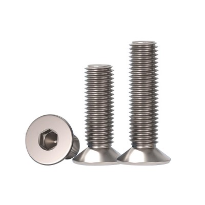 RJX 50pcs M2 4-20mm TA2 Countersunk Hex Socket Screw ﻿