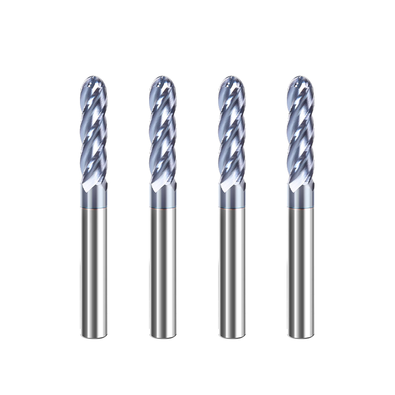 RJX 1pcs R2-R10 4 Flute tungsten steel Carbide Ball nose Cutter for Aluminum CNC Center Machining Milling Tool