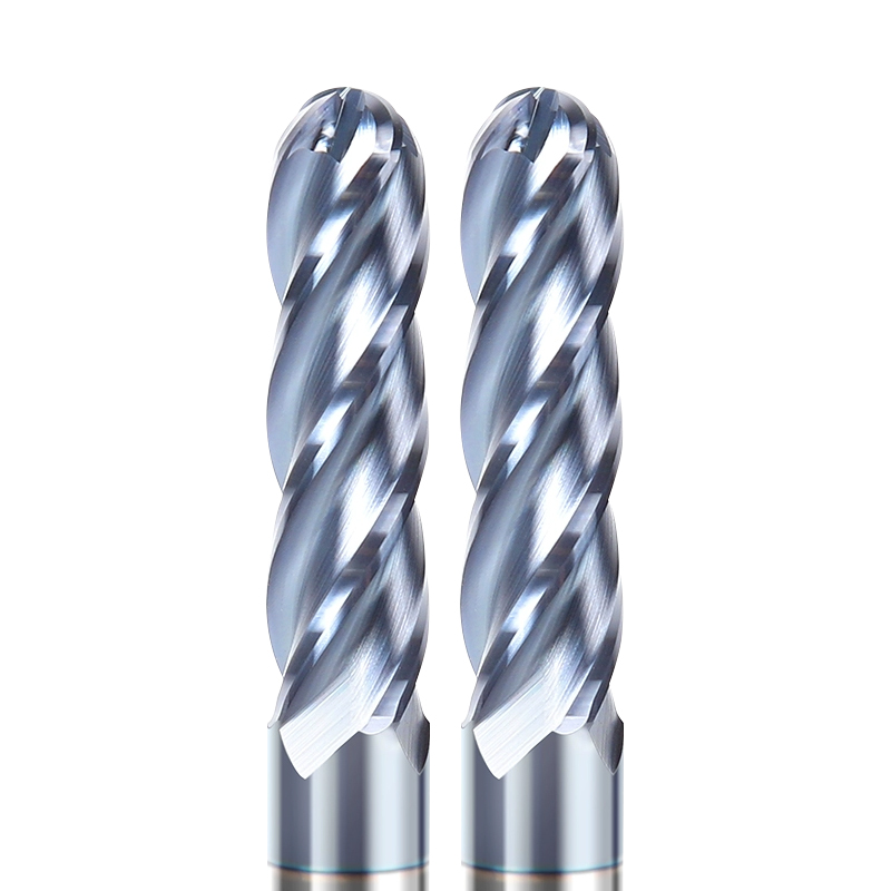 RJX 1pcs R2-R10 4 Flute tungsten steel Carbide Ball nose Cutter for Aluminum CNC Center Machining Milling Tool