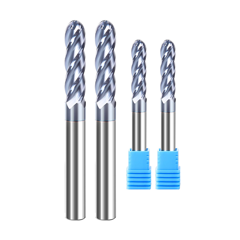 RJX 1pcs R2-R10 4 Flute tungsten steel Carbide Ball nose Cutter for Aluminum CNC Center Machining Milling Tool