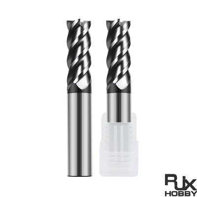 RJX 1pcs 4 Flute tungsten steel Carbide End Mill for Aluminum Cut Non-Ferrous Metal Upcut CNC Spiral Router Bit