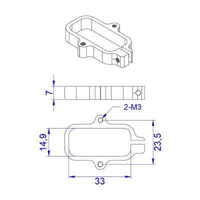 RJX 1pcs AS150U Male Plug Fixed Mount Bracket Aluminium Alloy Holder 
