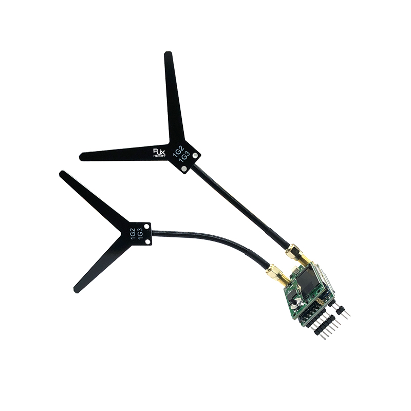 RJX 1Set 1.2G/1.3G Image Transmission Dual Receiver Module with Dipole Antenna SMA for FPV Glasses FatShark Skyzone DJI Goggles V1V2