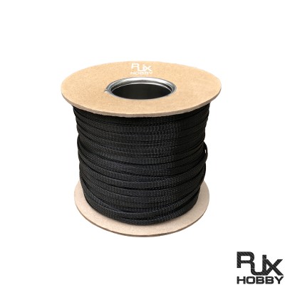 RJX 100M Braided Cable Sleeve Black Insulated PET Expandable Sheathing 3-40mm Wire Protection