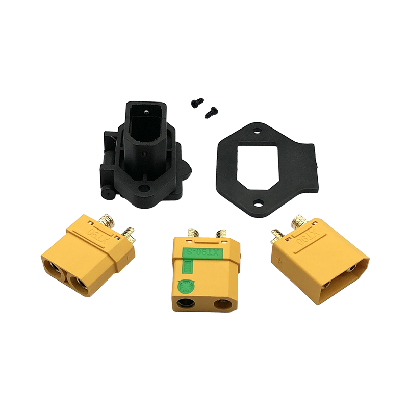 RJX XT90 Male Female Power Connector Fixed Bracket Waterproof T-shaped Plug Socket Spring Cover XT90-S Terminal Brackets Screw Fix