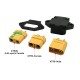 RJX XT90 Male Female Power Connector Fixed Bracket Waterproof T-shaped Plug Socket Spring Cover XT90-S Terminal Brackets Screw Fix