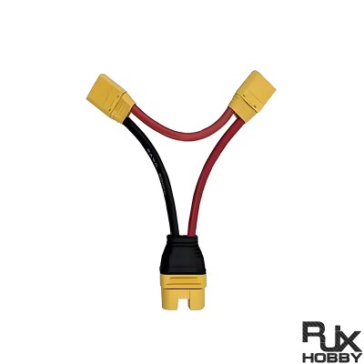 RJX 1pcs AS150U Female to 2pcs XT90 Male Adapter Cable 8AWG Wire for RC Model Aircraft