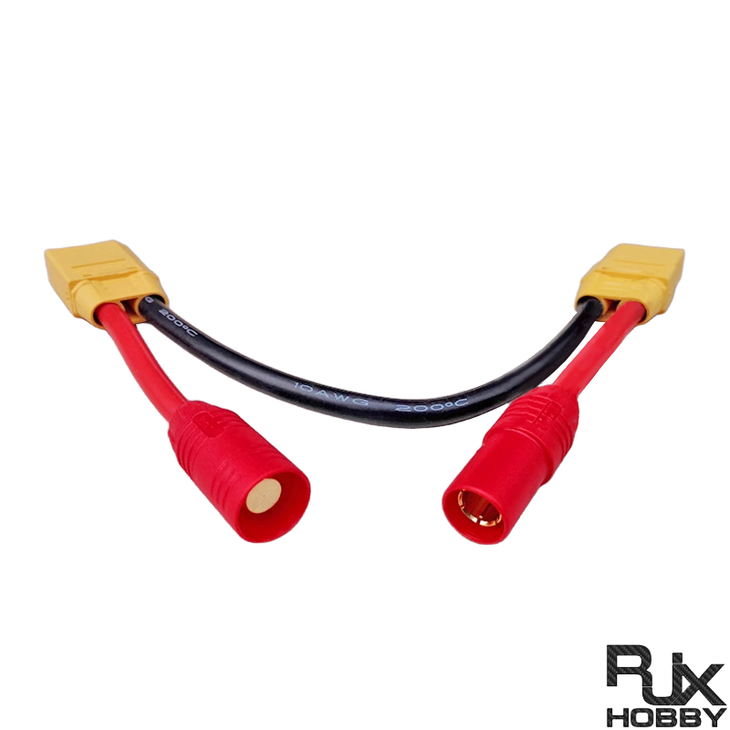 RJX 1pcs XT90 Male Female Extension wire AS150 Anti-Spark Sparkproof 15cm 10awg Wire 