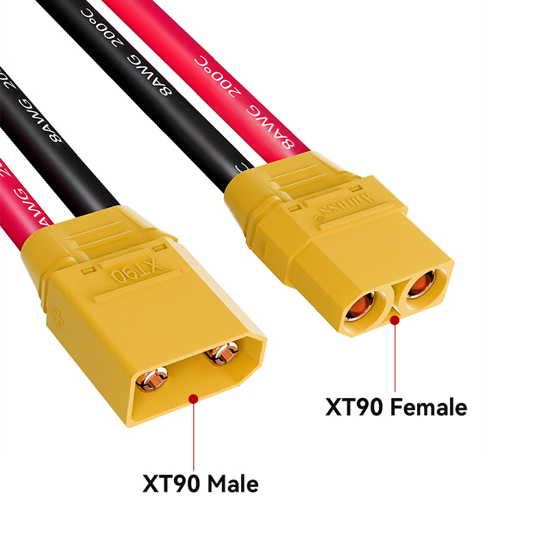 RJX 1pcs XT90 Male Female Extension wire AS150 Anti-Spark Sparkproof 15cm 10awg Wire 