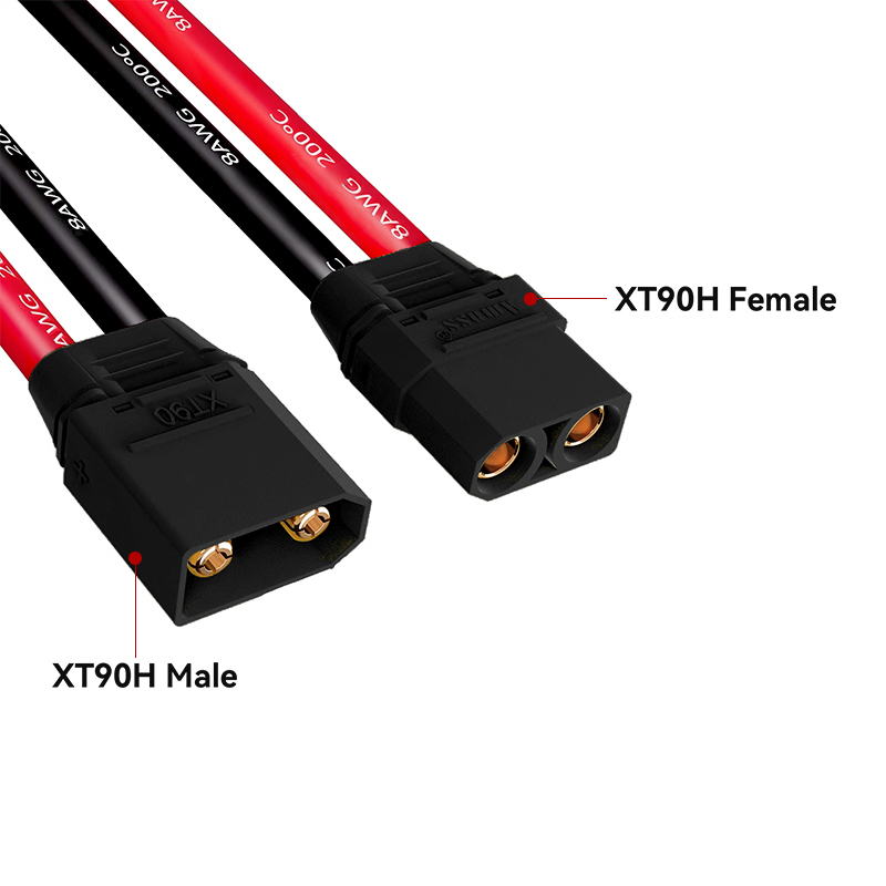RJX 1pcs XT90H Male Female RC Charger Cable Connector Y Harness For Parallel Battery