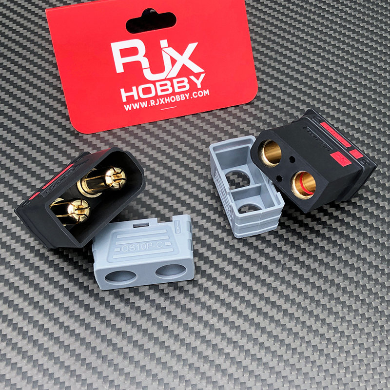 RJXHOBBY 1pair QS10P-L Anti-spark Battery Connector Large Current Male Female Gold Plated Plug for RC UAV Drone