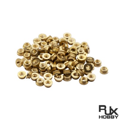 RJXHOBBY 100pcs M2 M2.5 M3 M4 M5 threaded inserts impact brass nuts