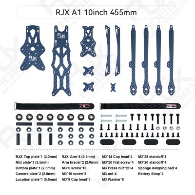 RJX A1 10inch Carbon Fiber Frame Kit For RC FPV Racing Drone