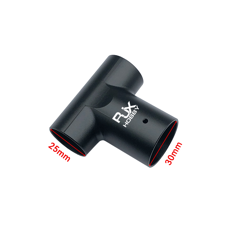 RJX 1pcs 30 to 25mm Landing Gear Aluminum Alloy Tee Tripod Carbon Fiber Tube Connector For Agriculture Drone UAV