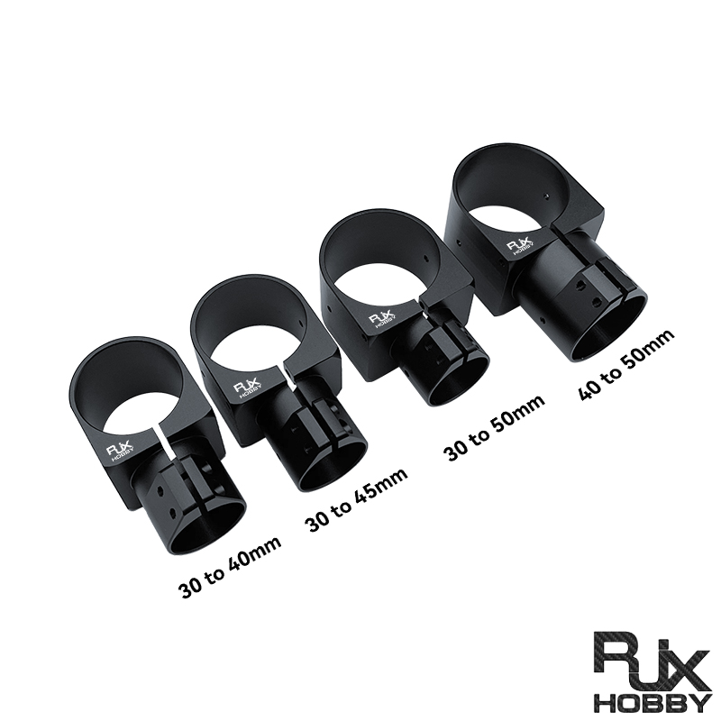 RJX 1pcs Landing Gear Aluminum Alloy Tee Tripod 30 to 40 / 30 to 45 /30 to 50 / 40 to 50 mm Carbon Fiber Tube Connector