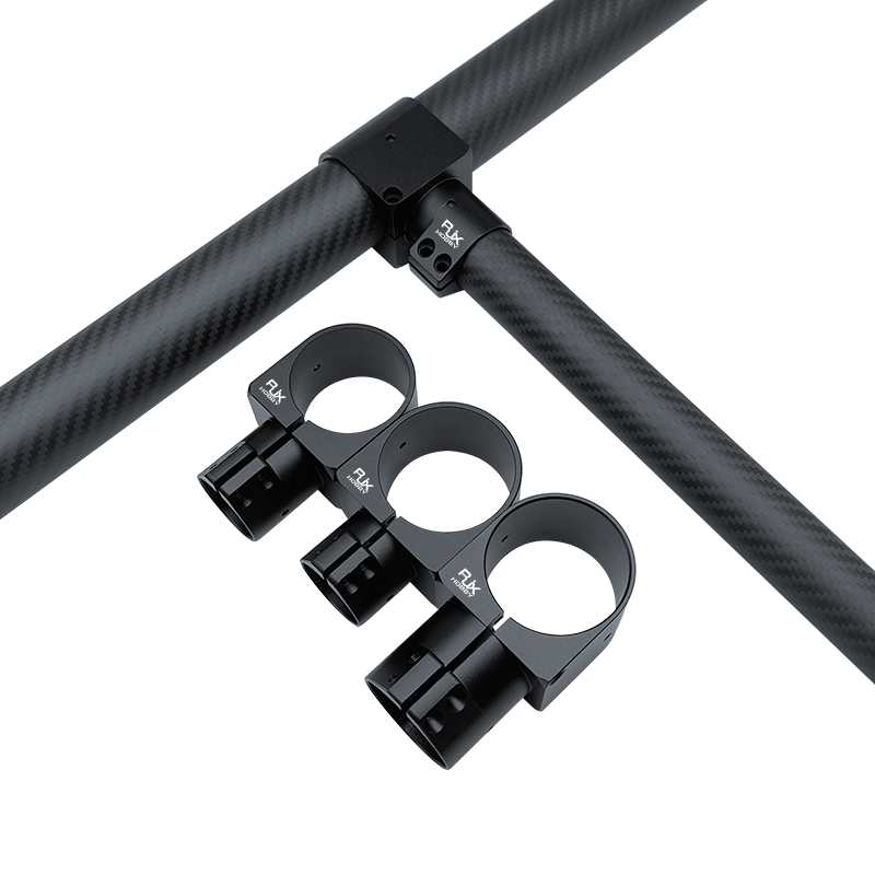 RJX 1pcs Landing Gear Aluminum Alloy Tee Tripod 30 to 40 / 30 to 45 /30 to 50 / 40 to 50 mm Carbon Fiber Tube Connector