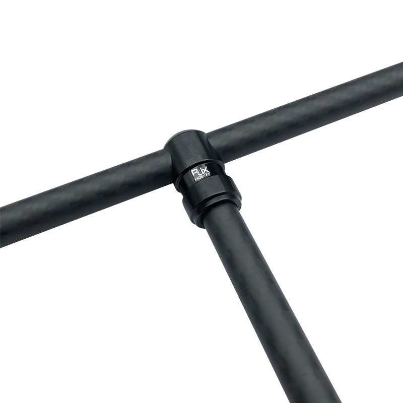 RJX 1pcs Landing Gear Aluminum Alloy Tee Tripod 12 to 12mm Carbon Fiber Tube Connector For Agriculture Drone UAV