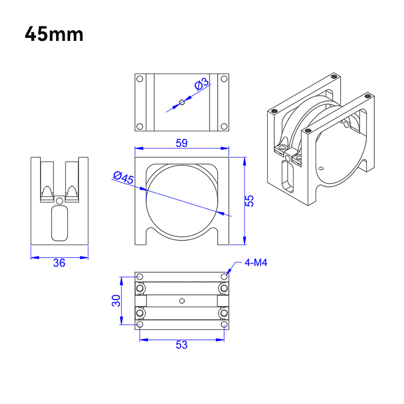 RJXHOBBY 1pcs 40/45/50mm Pipe Clip Tubing Clamp Fastener Carbon Tube Fixed Joint for RC Plant Agriculture UAV Drone ﻿