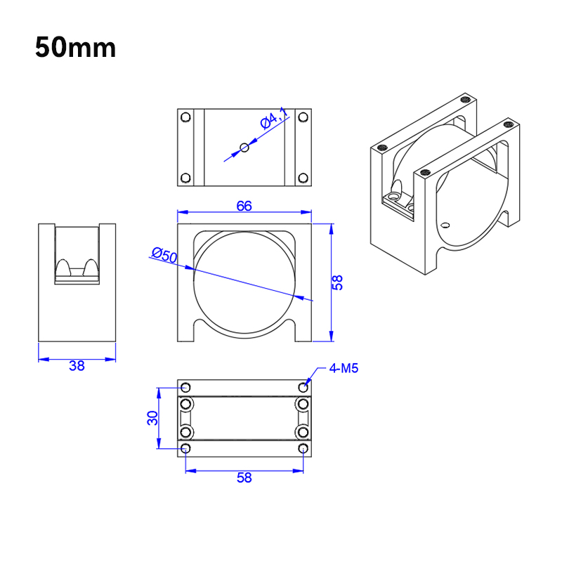 RJXHOBBY 1pcs 40/45/50mm Pipe Clip Tubing Clamp Fastener Carbon Tube Fixed Joint for RC Plant Agriculture UAV Drone ﻿
