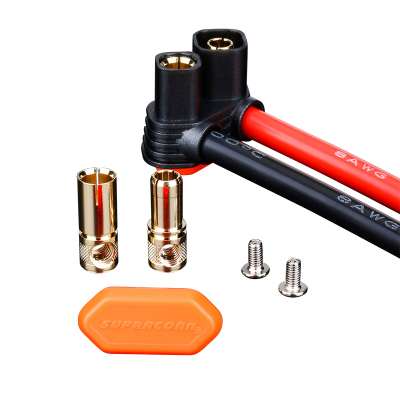 RJX RAH S.T.D6 6808 Lithium Battery Male Female Gold-plated Plug Model Aircraft UAV Connector No Soldering Required Banana Socket
