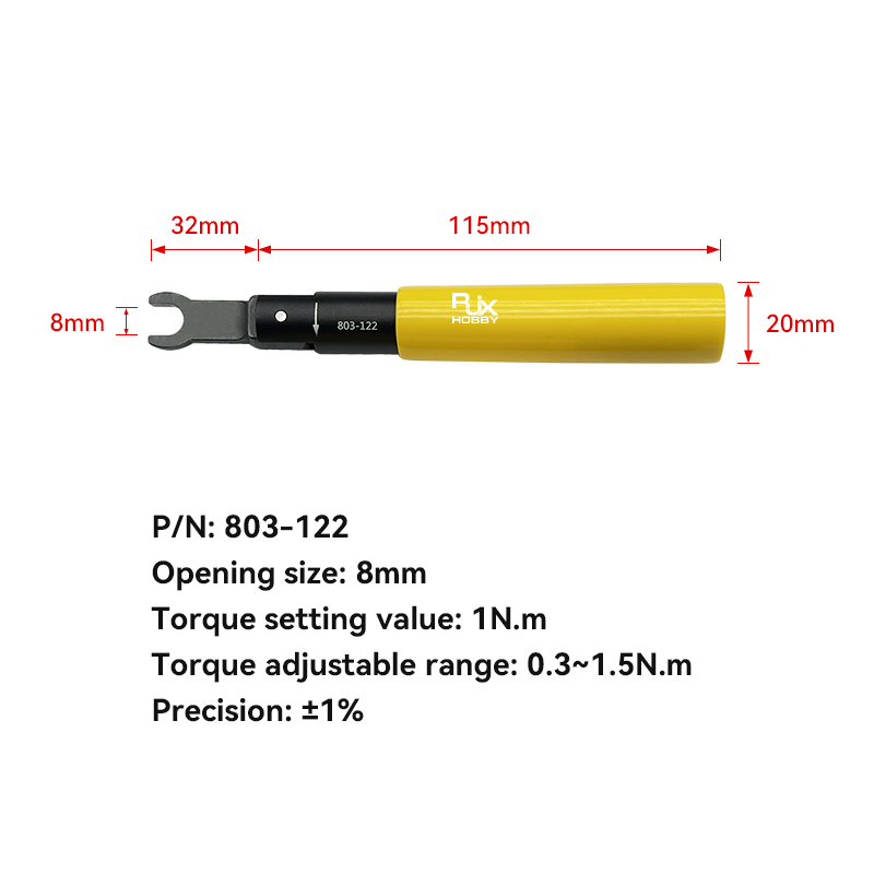 RJX 1pcs 90 Degree Bending Head 8mm / 14mm Crowfoot Spanner 1Nm RF Connector Torque Wrench