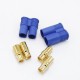 RJX 5Sets EC8 Connector Plug Socket 8mm High Current Double Blue Banana Connector For Car Model RC ESC Lipo Battery