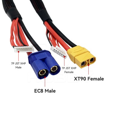 RJX 1 PCS 7P JST XHP EC8 to XT90 Male  Female Connectors Extension Cable
