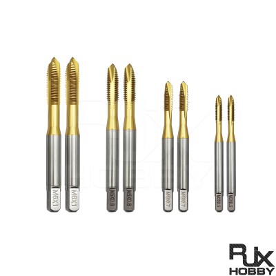 RJX 1pcs Titanium coating HSS M3 M4 M5 M6 M8 M10 M12 flute Straight slot taps