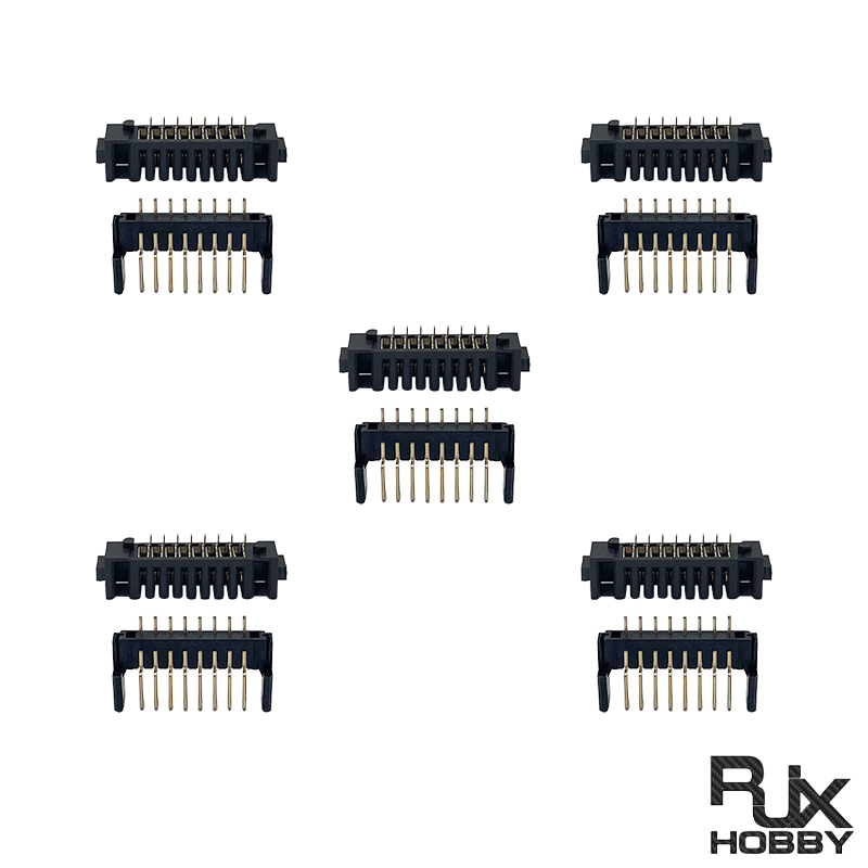 RJX 5pair 8Pin pitch 2.0mm laptop battery connector female and The male connector 180 degree bend foot