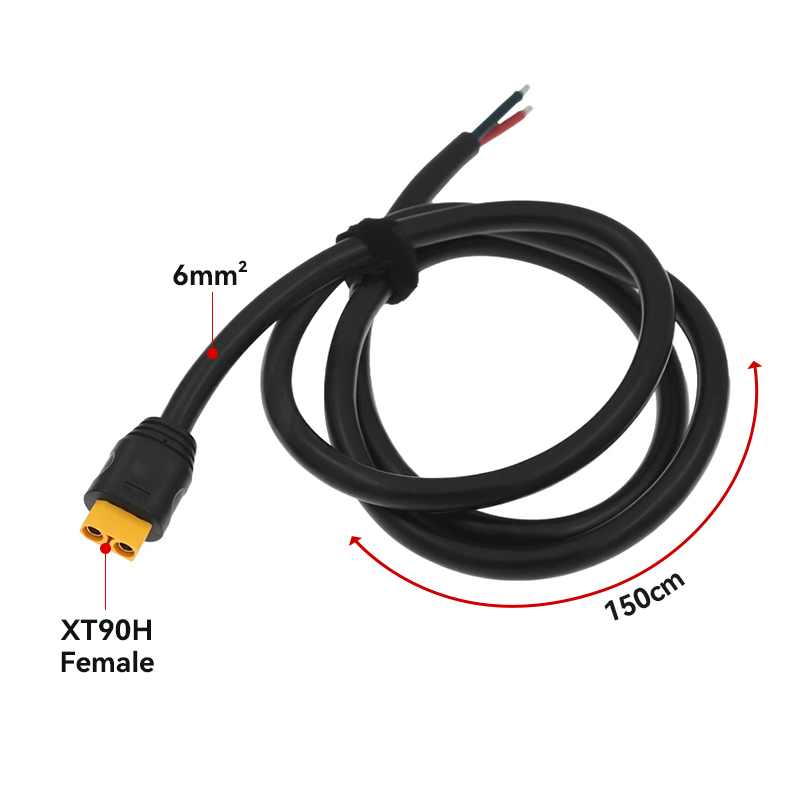 RJX 1pcs XT90H-F Female Plug Power Cable 6mm²  Straight Head LSD-50 Cable