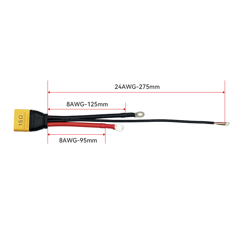 RJX 1PCS AS150U Male Power Cable to Ring Lugs with JST-GH 4-Pin Connector