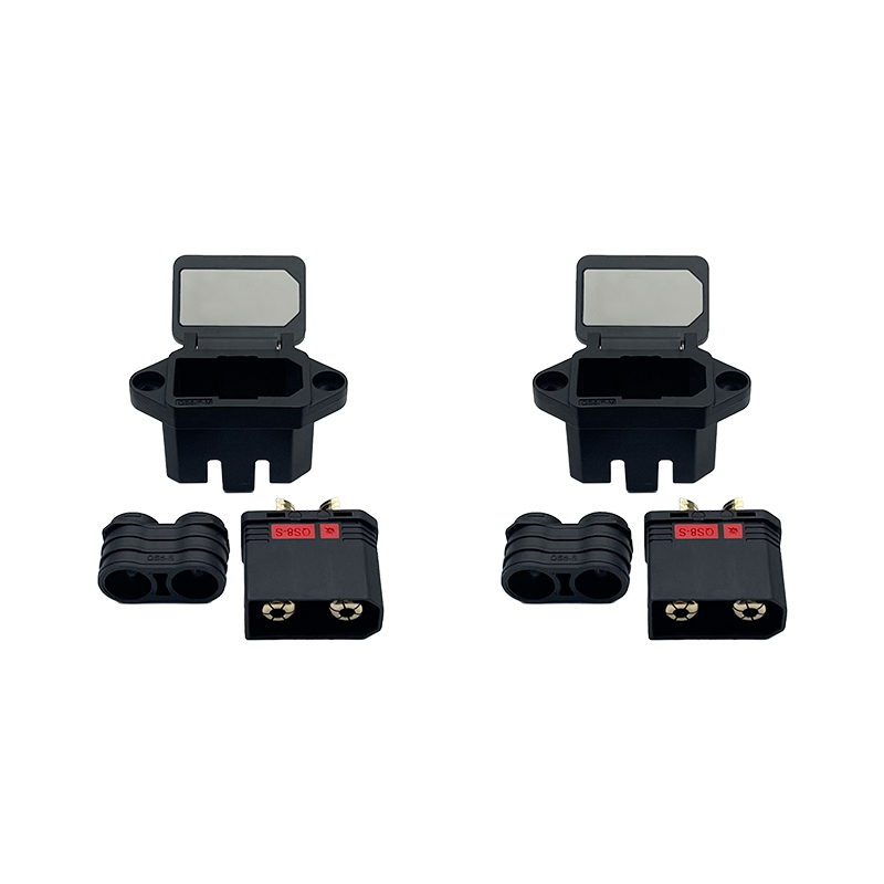 RJX Anti-sparking QS8 Battery Conenctor Strap Fixed Bracket Male Female Charging Port Seat Modified Electric Scooter Charger Plug