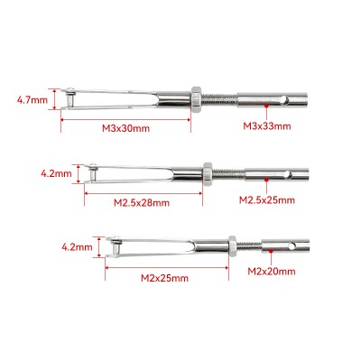 RJX 20pcs M2 M2.5 M3 Metal Collet Clevis Chuck Pull Rod Connector Coupler Screw Spare Parts For RC Aircraft Model