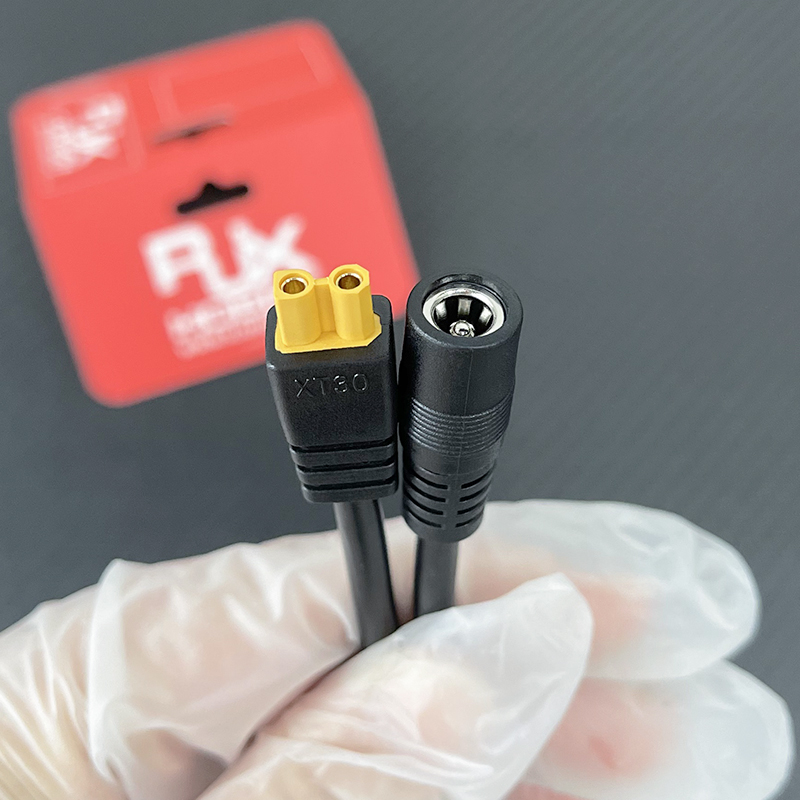 RJX 1pcs XT30UD Injection Molded Female to DC5525 Female Connector 15A 16AWG 500mm 
