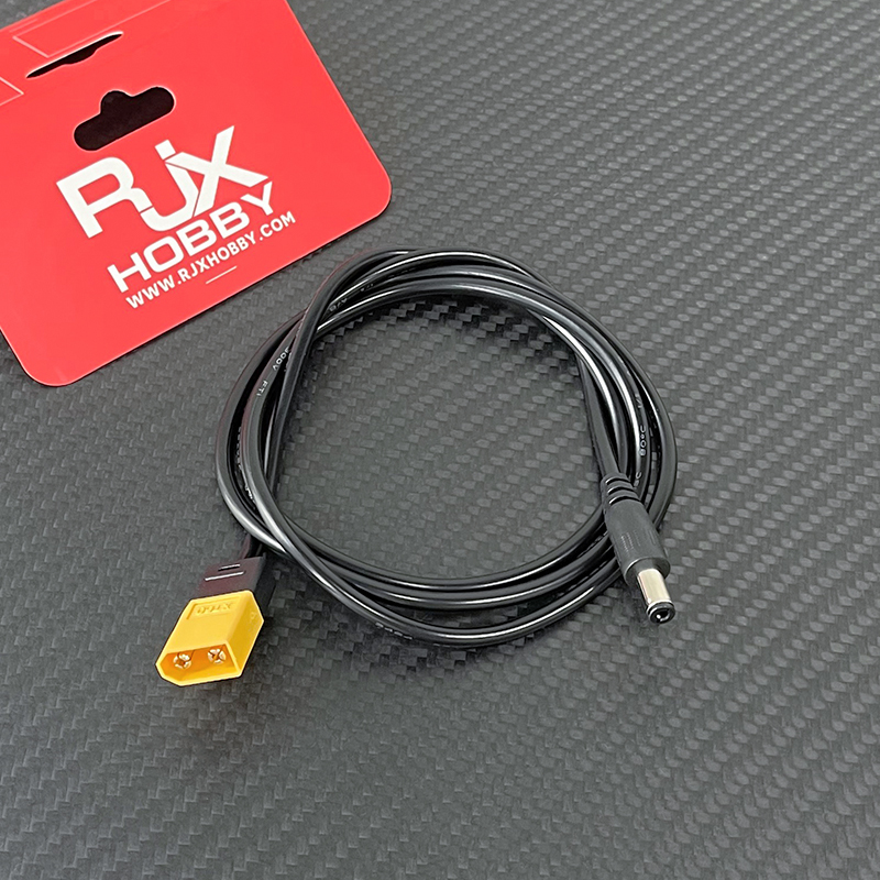 RJXHOBBY 1pcs DC5.5*2.1 Male to XT60 Male  DC5521 Rubber Power Cable