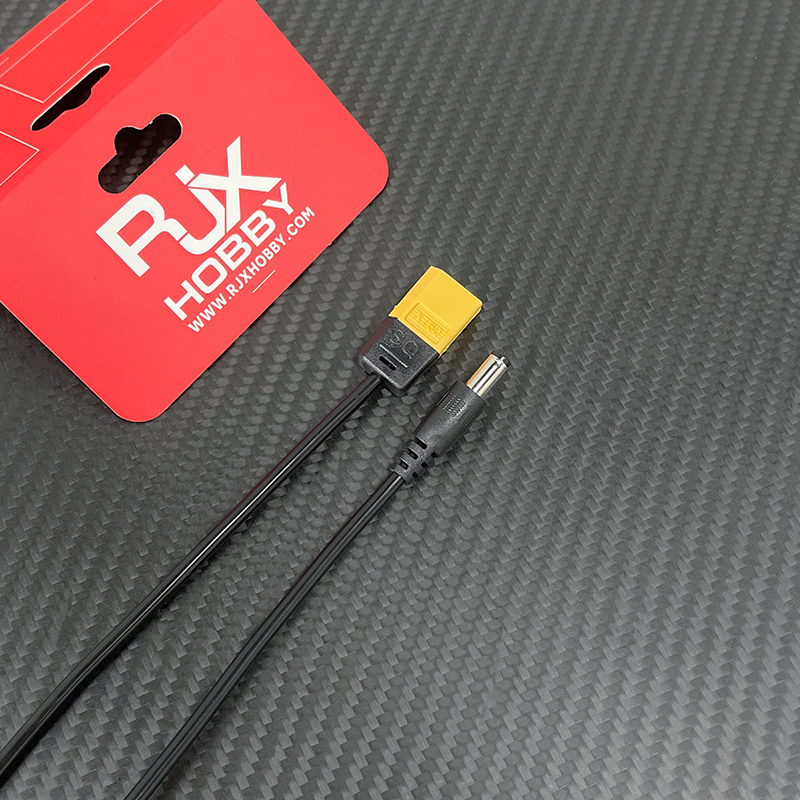 RJXHOBBY 1pcs DC5.5*2.1 Male to XT60 Male  DC5521 Rubber Power Cable