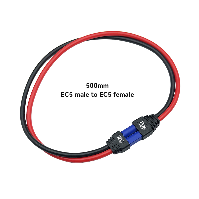 RJX 1pcs EC5 Male to EC5 Female Connector with SecureGrip Cover 10AWG Flexible Silicone Rubber Wire DC Power Cable