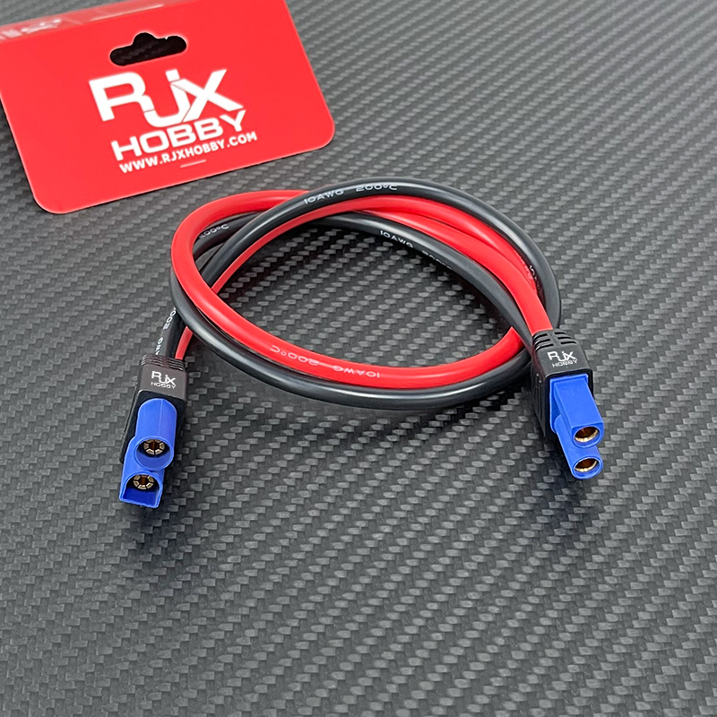 RJX 1pcs EC5 Male to EC5 Female Connector with SecureGrip Cover 10AWG Flexible Silicone Rubber Wire DC Power Cable