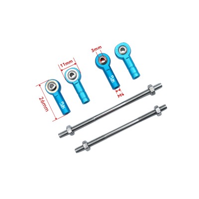 RJX 5pcs M4 Aluminum Positive and Negative Thread Ball Head Tie Rod End Joint 