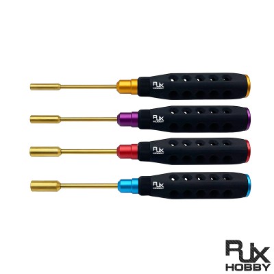 RJX 4pcs HSS titanized 4.0 5.5 7.0 8.0mm Nut Drivers High-Strength Insulated Anti-Slip Rubber Handle