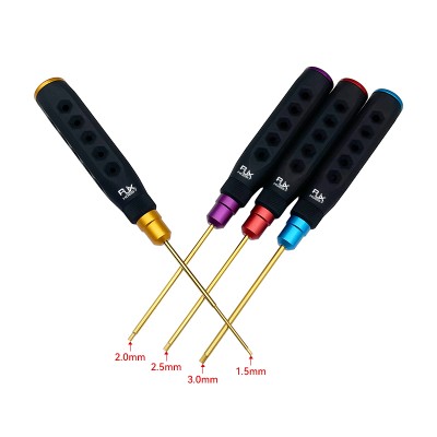 RJX 4Pcs HSS Titanized Hex Screwdriver 1.5 2.0 2.5 3.0mm High-Strength Insulated Anti-Slip Rubber Handle