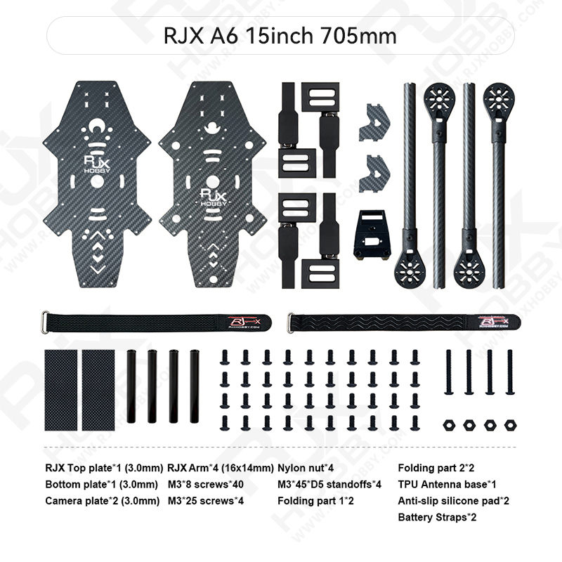 RJXHOBBY A6 15inch Carbon Fiber folding Frame Kit For RC FPV Racing Drone