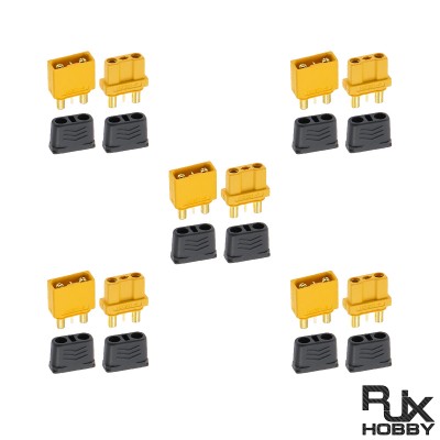 RJXHOBBY 5 Sets Amass ICX301 XT30 2+1 Plug Connector Male Female signal Pin for FPV Drone Adapter